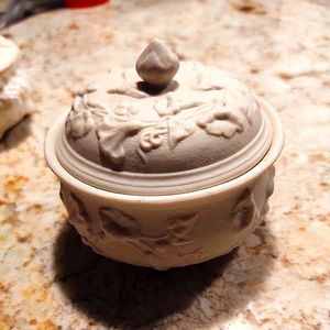 Vintage Parian Covered Powder or Trinket Box